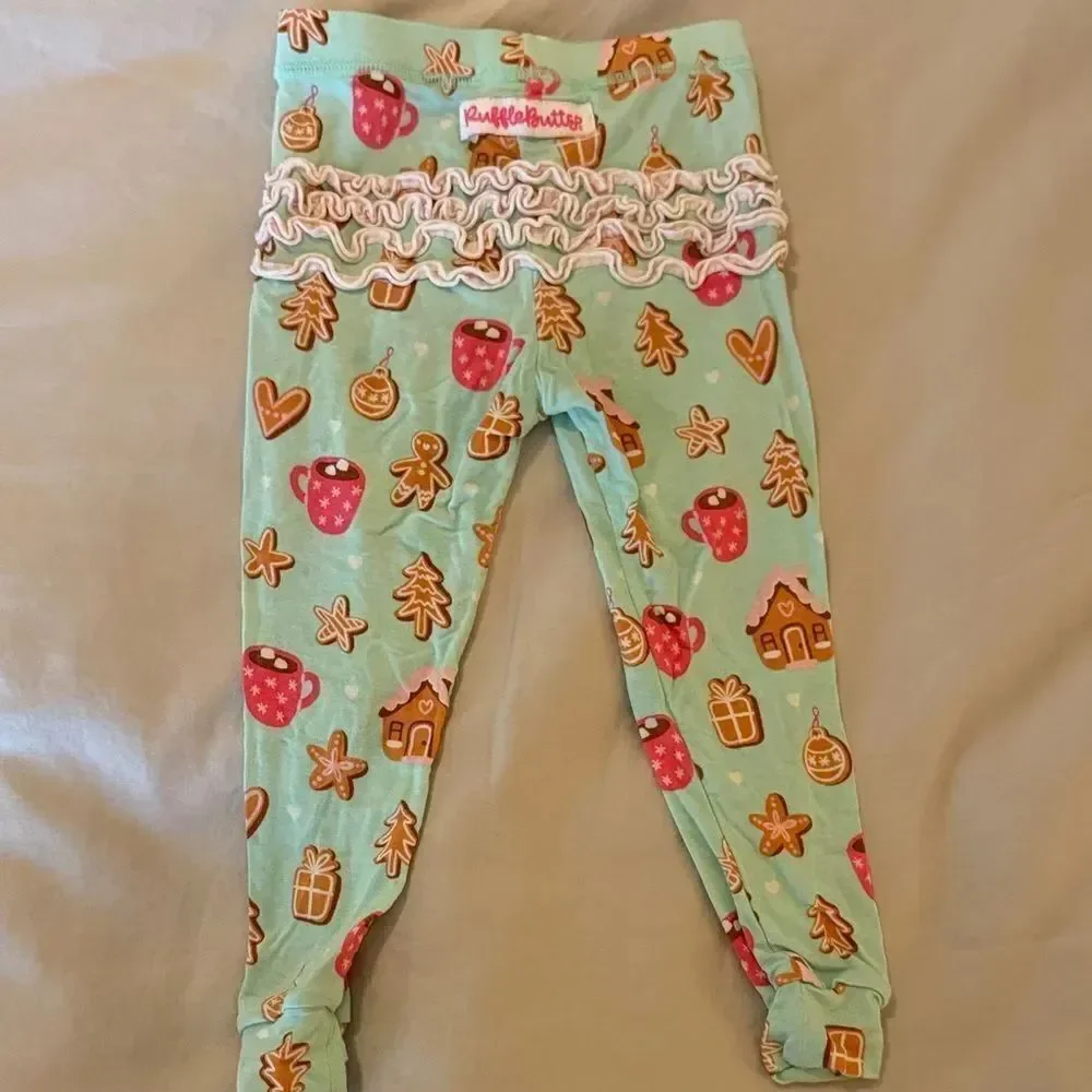 Ruffle Butts Gingerbread and Hot Chocolate Long Sleeve PJ Set